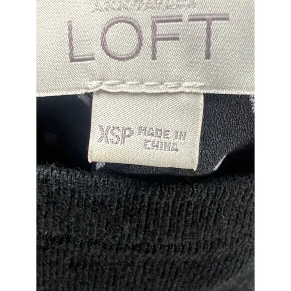 Ann Taylor Loft Black Sweater Top Polka Dot Underlay Petite XSP Whimsygoth - Picture 2 of 9